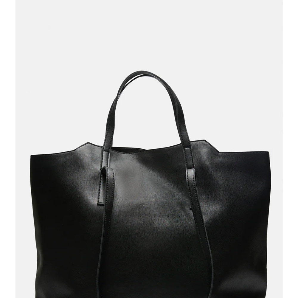 Black Leather Tote Bag